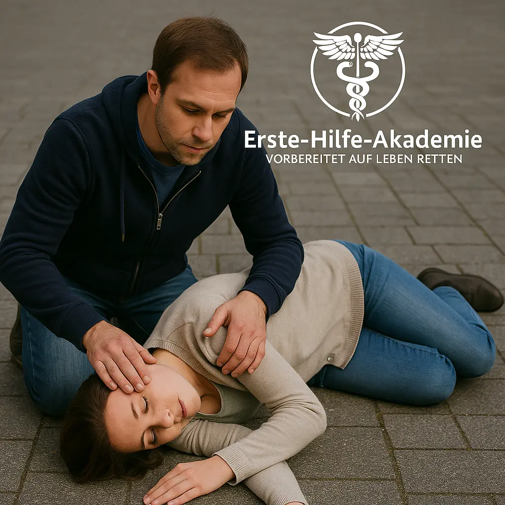 Praxisübung der stabilen Seitenlage bei einem Erste Hilfe Kurs der Erste Hilfe Akademie
